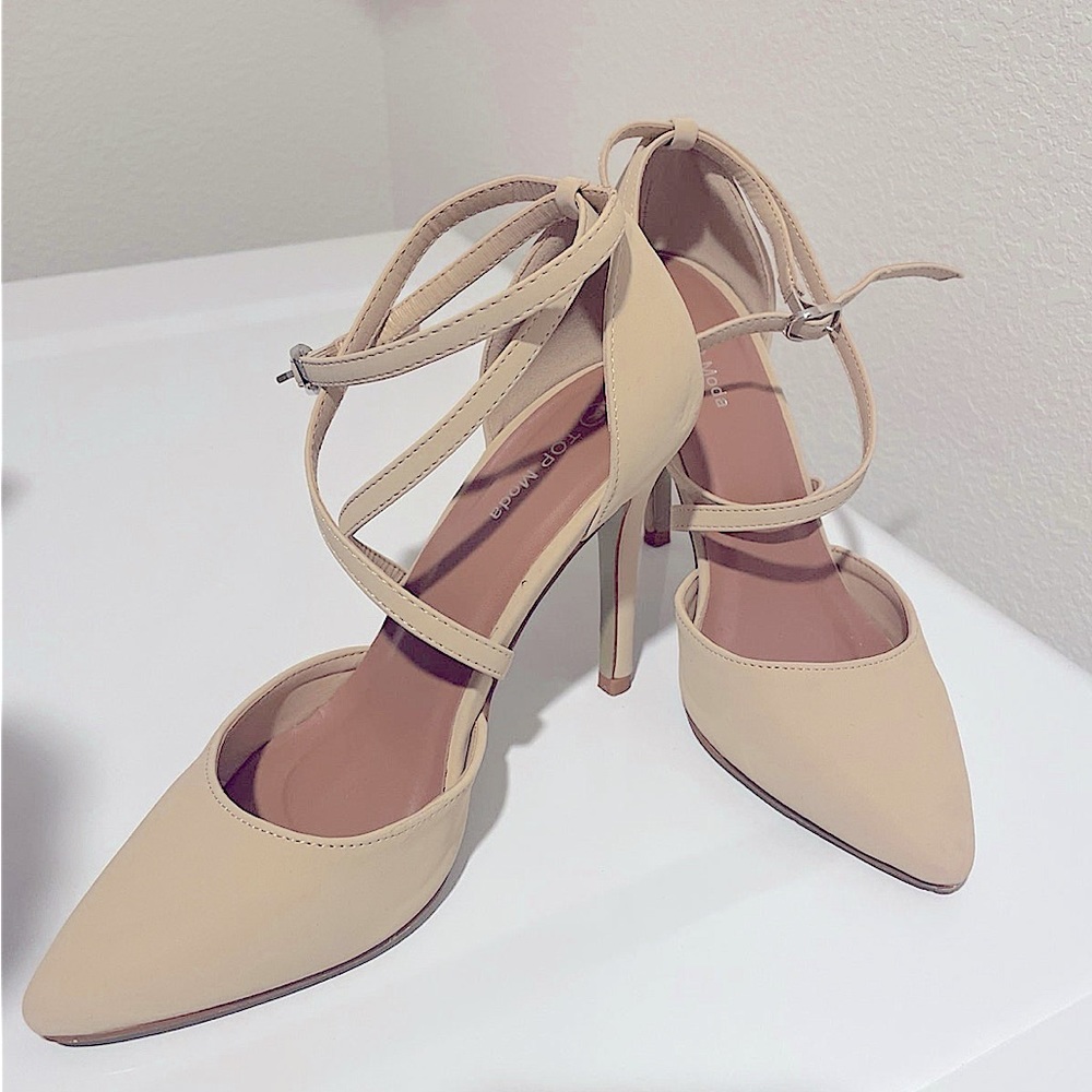 Beige strappy heels size 7